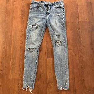 American eagle distressed hi-rise jeggings 10